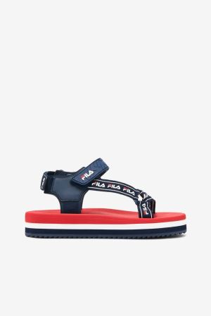 FILA Spettro Sandals Navy / Red / White,Womens Shoes | CA.SQFXRA072